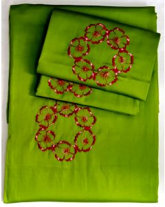 Embroidery Work Queen Size Bed Sheet (90 × 100)