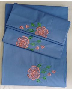 Embroidery Work Queen Size Bed Sheet (90 × 100)